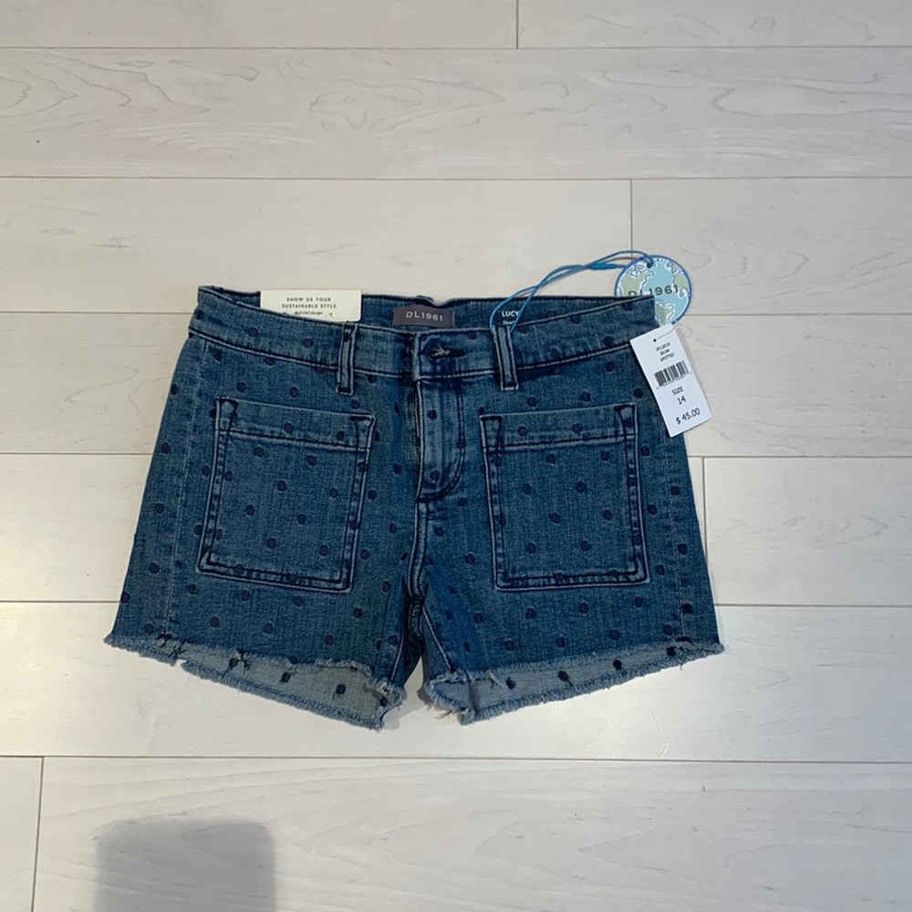 NWT - Dl1961 denim polka dot shorts - size 14 girls